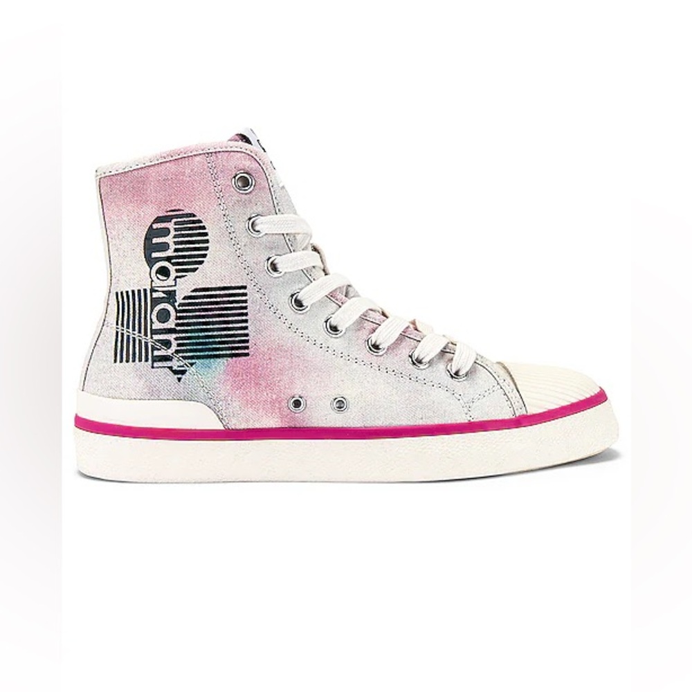 Isabel Marant Benkeen Celadon tie dye High-Top Sneakers sz 41 - Picture 2 of 12